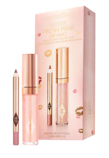 Mini Glossy Pink Lip Gloss + Lip Liner Set